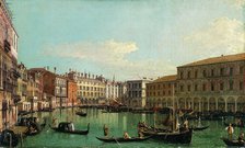 The Grand Canal, Venice, Looking South toward the Rialto Bridge, 1730s. Creator: Canaletto.