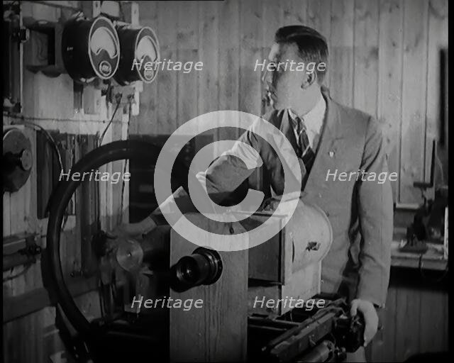 Scottish Engineer and Television Innovator John Logie Baird Testing Television Trans..., 1920s. Creator: British Pathe Ltd.