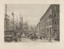 South Street from Maiden Lane, New York, in 1828, 1834. Creator: William James Bennett.