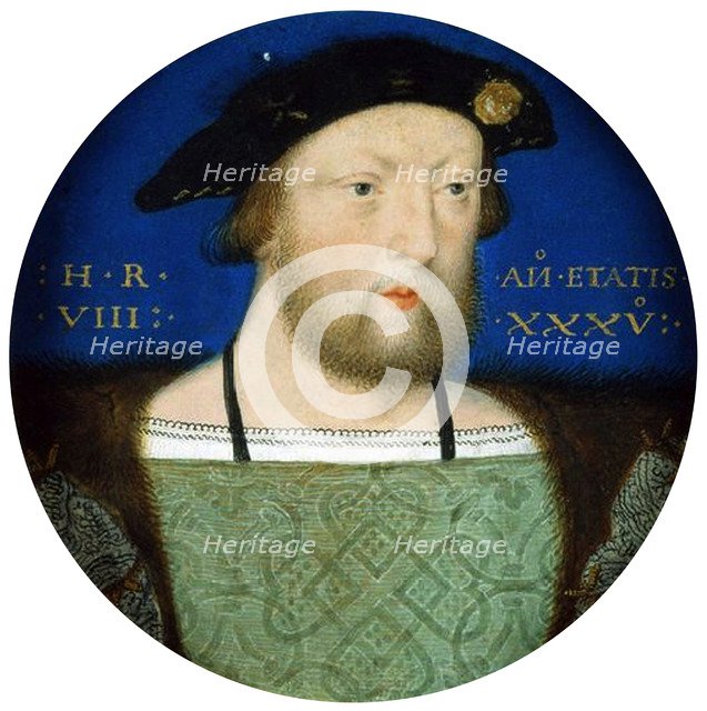 Portrait of King Henry VIII of England, c. 1525. Artist: Horenbout (Hornebolte), Lucas (1490/95-1544)