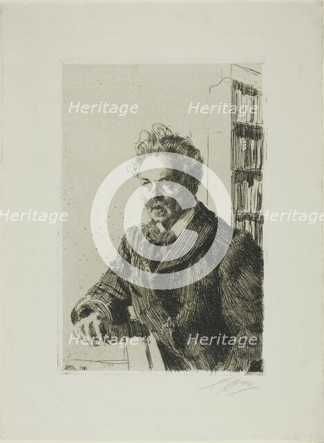 August Strindberg, 1910. Creator: Anders Leonard Zorn.