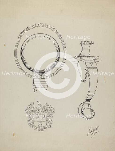 Silver Tankard: Details, c. 1938. Creator: Lawrence Flynn.