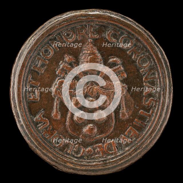 Shield with the Medici Arms, Surmounted by the Papal Tiara and Crossed Keys [reverse], c. 1513/1515. Creator: Unknown.
