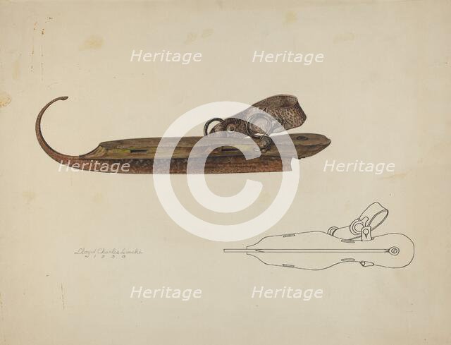 Ice Skate, c. 1938. Creator: Lloyd Charles Lemcke.