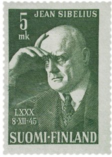 Jean Sibelius (postage stamp), 1945. Artist: Anonymous  