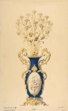 Design for a Porcelain Candelabra with Nine Branches, 19th century. Creator: Anon.