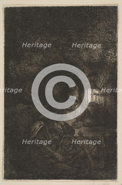 The Rest on the Flight into Egypt: A Night Piece (reverse copy), late 18th-mid-19th century. Creator: Francesco Novelli.