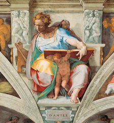 Prophets and Sibyls: Daniel (Sistine Chapel ceiling in the Vatican), 1508-1512. Creator: Buonarroti, Michelangelo (1475-1564).