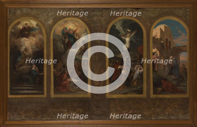 Esquisse pour l'église Notre-Dame-de-la-Croix : L'Annonciation - L'Assomption..., c.1875. Creator: Jules-Louis Machard.
