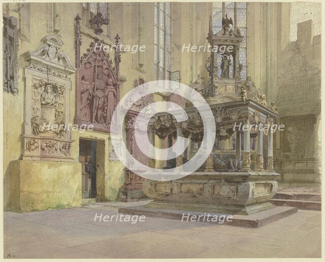 View of the tomb of Count Ludwig von Löwenstein-Wertheim and his wife Anna in the Collegiate...,1861 Creator: Alexander Gwinner.