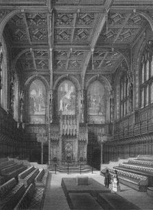 Interior of the House of Lords, Palace of Westminster, London c1878 (1878). Artist: Unknown.