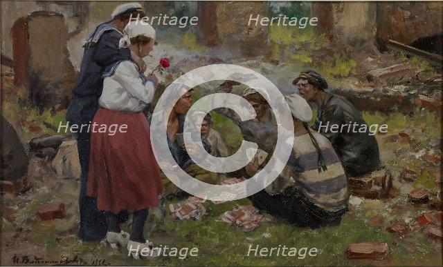 Sailors playing cards , 1921.