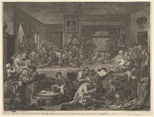 An Election Entertainment, Plate I: Four Prints of an Election, February 24, 1755. Creator: William Hogarth.