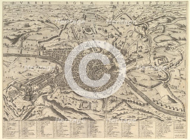 Speculum Romanae Magnificentiae: View of Modern Rome from the West, 1590. Creator: Giovanni Ambrogio Brambilla.