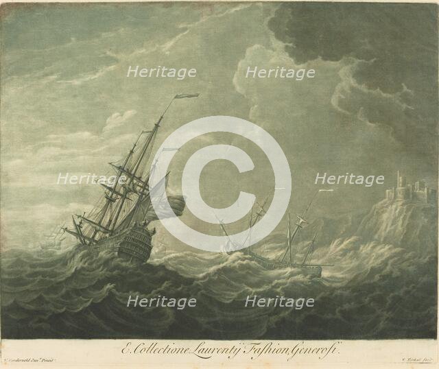 Shipping Scene from the Collection of Lawrence Fashion, 1720s. Creator: Elisha Kirkall.