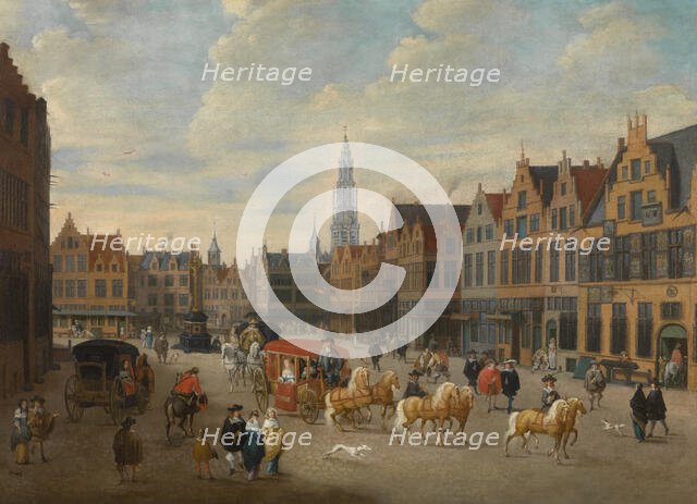 Meirplaats in Antwerp, mid-late 17th century. Creator: Erasmus de Bie.
