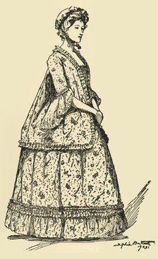 'Picture of a short Watteau sacque worn over a petticoat, c1750-1800', 1903, (1937). Creator: Sophie B Steel.