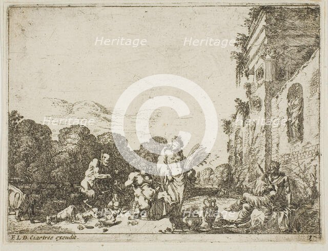 Bacchanalian Scene with Allegorical Figures, n.d. Creator: Johann Wilhelm Bauer.