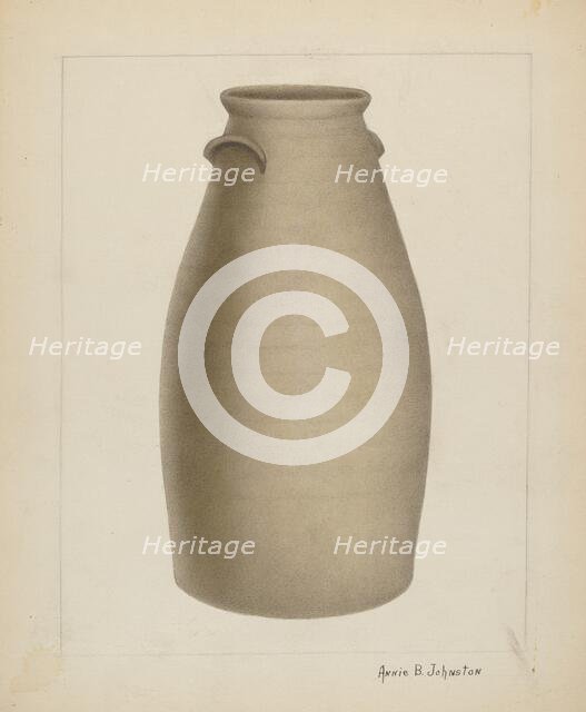 Stoneware Churn, c. 1937. Creator: Annie B Johnston.