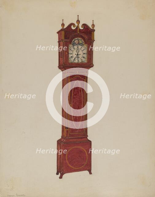 Clock, Tall, 1935/1942. Creator: Virginia Richards.