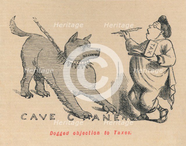 'Dogged Objection to Taxes', 1852. Artist: John Leech.