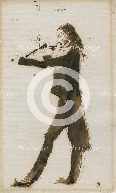 Portrait of Niccolò Paganini (1782-1840), 1831. Artist: Landseer, Sir Edwin Henry (1802-1873)