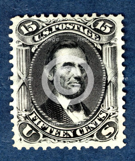 15c Abraham Lincoln re-issue single, 1875. Creator: National Bank Note Company.