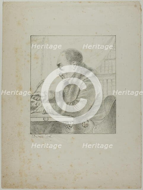 Portrait of Volney Dipping his Pen, 1817–20. Creator: Vivant Denon.