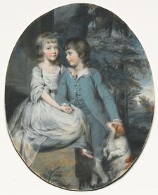 Cropley Ashley-Cooper (Later 6th Earl of Shaftesbury) with His Sister..., c. 1776. Creator: Daniel Gardner (British, c. 1750-1805).