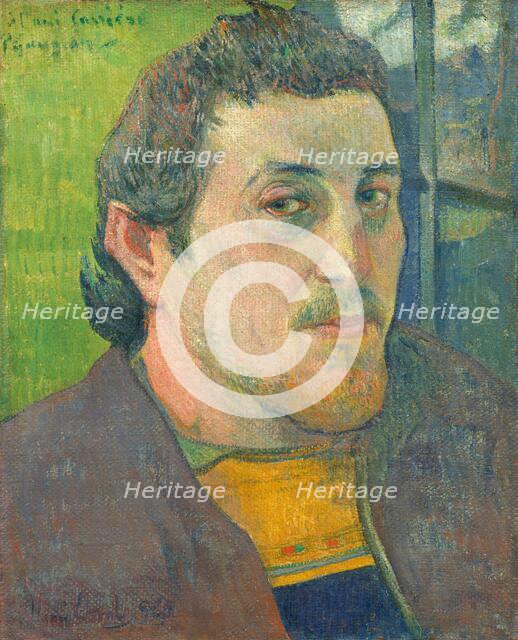 Self-Portrait Dedicated to Carrière, 1888 or 1889. Creator: Paul Gauguin.