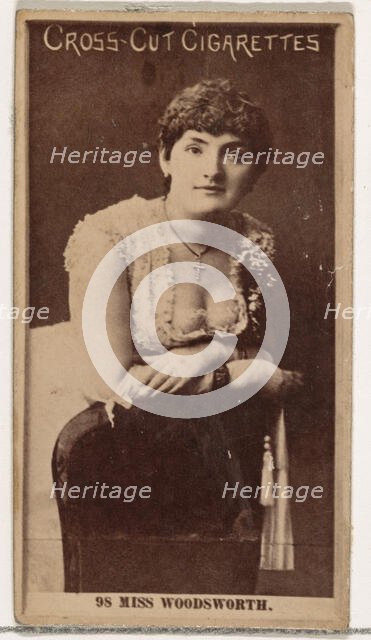 Card Number 98, Miss Woodsworth, from the Actors and Actresses series (N145-2) issued by ..., 1880s. Creator: Unknown.