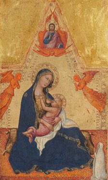 Madonna of Humility, The Blessing Christ, Two Angels, and a Donor [obverse], c. 1380/1390. Creator: Andrea di Bartolo.