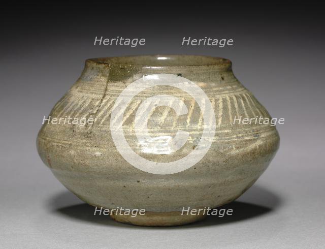 Bowl with Stamped Decoration, 1400s. Creator: Unknown.