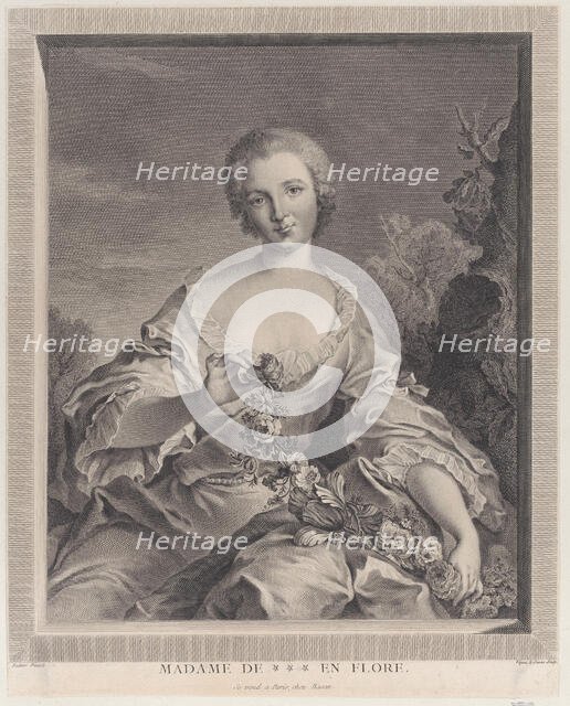 Portrait of Louise Henriette de Bourbon Conti as Flora, 1766-1805. Creator: François Voyez.