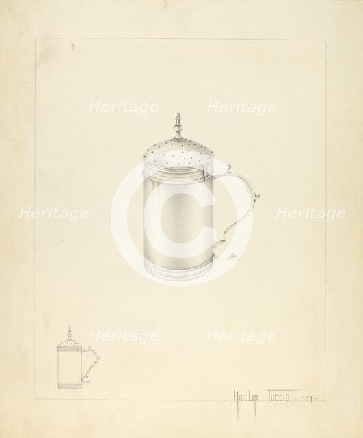 Silver Salt Cellar, 1937. Creator: Amelia Tuccio.