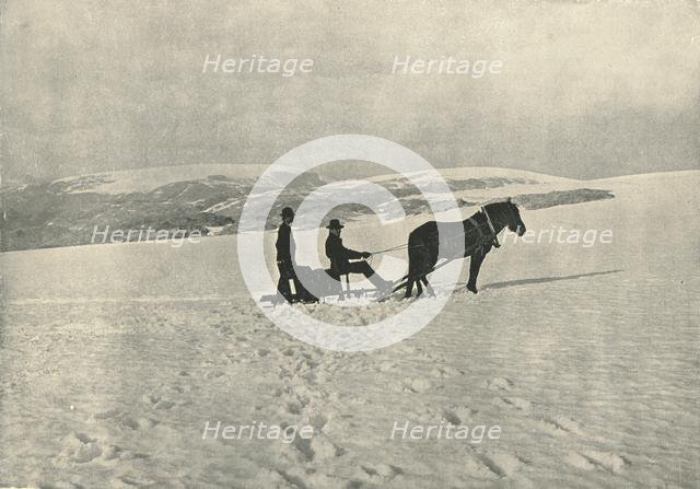 Sleighing over the Glacier, Folgefonna, Norway, 1895.  Creator: Knud Knudsen.