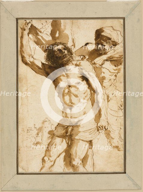 Study for "The Martyrdom of Saint Bartholomew", 1635/36. Creator: Guercino.