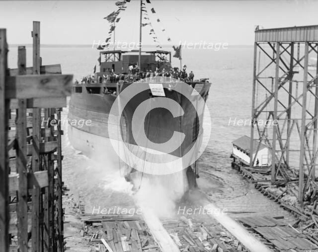 Launching of U.S.S. Texas, 1912. Creator: Harris & Ewing.