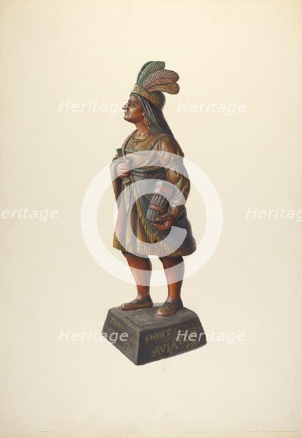 Cigar Store Indian, c. 1937. Creator: Walter Hochstrasser.