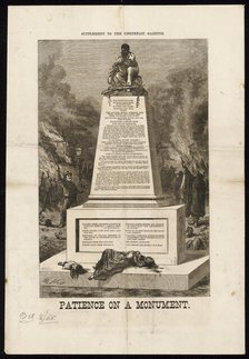'Patience on a Monument', October 8, 1868. Creator: Thomas Nast.
