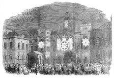 The Peace Illuminations - the Horse Guards, Whitehall Front, 1856.  Creator: Unknown.