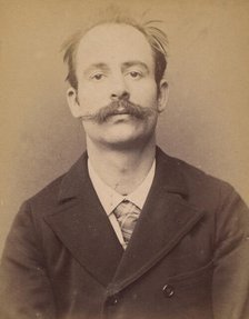 Notelez. Charles, émile. 29 ans, né à Paris XXe. Portefeuilliste. Anarchiste. 26/2/94. , 1894. Creator: Alphonse Bertillon.