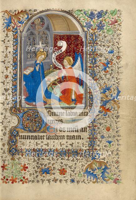 The Annunciation; Book of Hours, about 1420-1430. Creator: Master of the Harvard Hannibal.