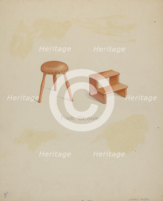 Shaker Stools, 1935/1942. Creator: Lawrence Foster.