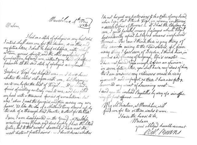 Letter by Robert Burns to Mrs Dunlop of Haddington, 1788 (1865).Artist: Frederick George Netherclift