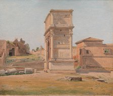 The Arch of Titus in Rome, 1839. Artist: Hansen, Constantin (1804-1880)