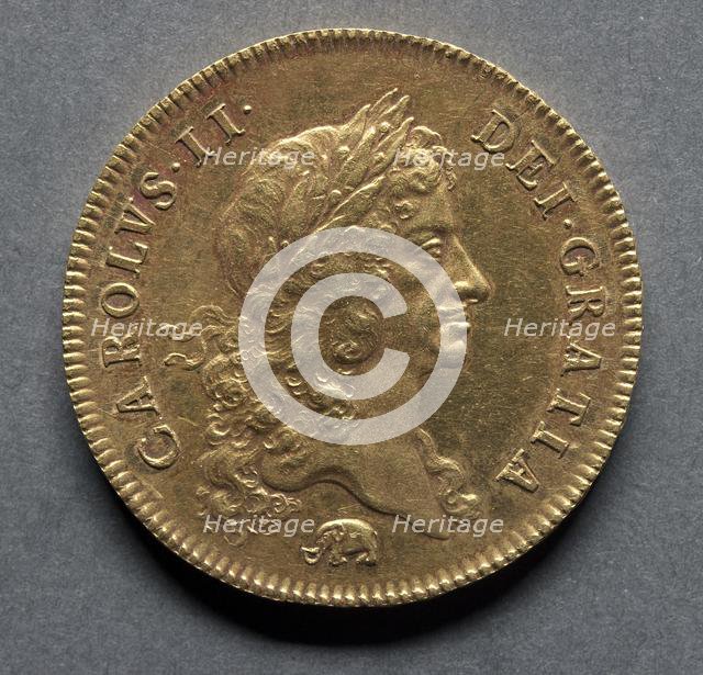 Five Guineas (obverse), 1668. Creator: Unknown.