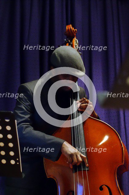 Daniel Casimir, bassist, Watermill Jazz Club, Dorking, Surrey, 2013.  Artist: Brian O'Connor.