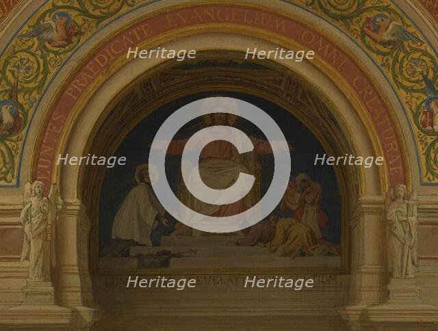 Esquisse pour l'église Saint-François-Xavier : "Le Christ lumière des nations", c.1871 - 1875. Creator: Alexandre-Dominique Denuelle.