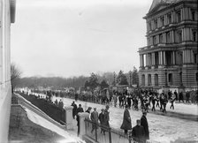 Boy Scouts - Visit of Sir Robert Baden-Powell To DC Reviewing Parade from White House Portico, 1911. Creator: Harris & Ewing.